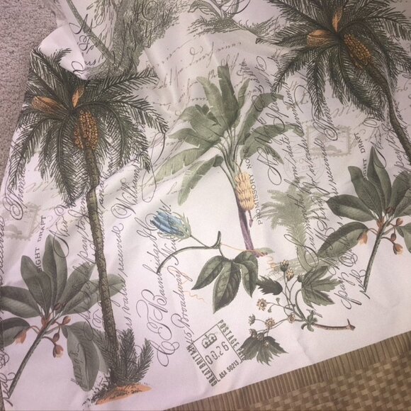 Palm Tree Shower Curtain, curtain rings, and rugs - Picture 2 of 14